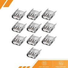 10 x PCB USB Connector Type-A Female Jack 4-Pin Vertical Straight Insert