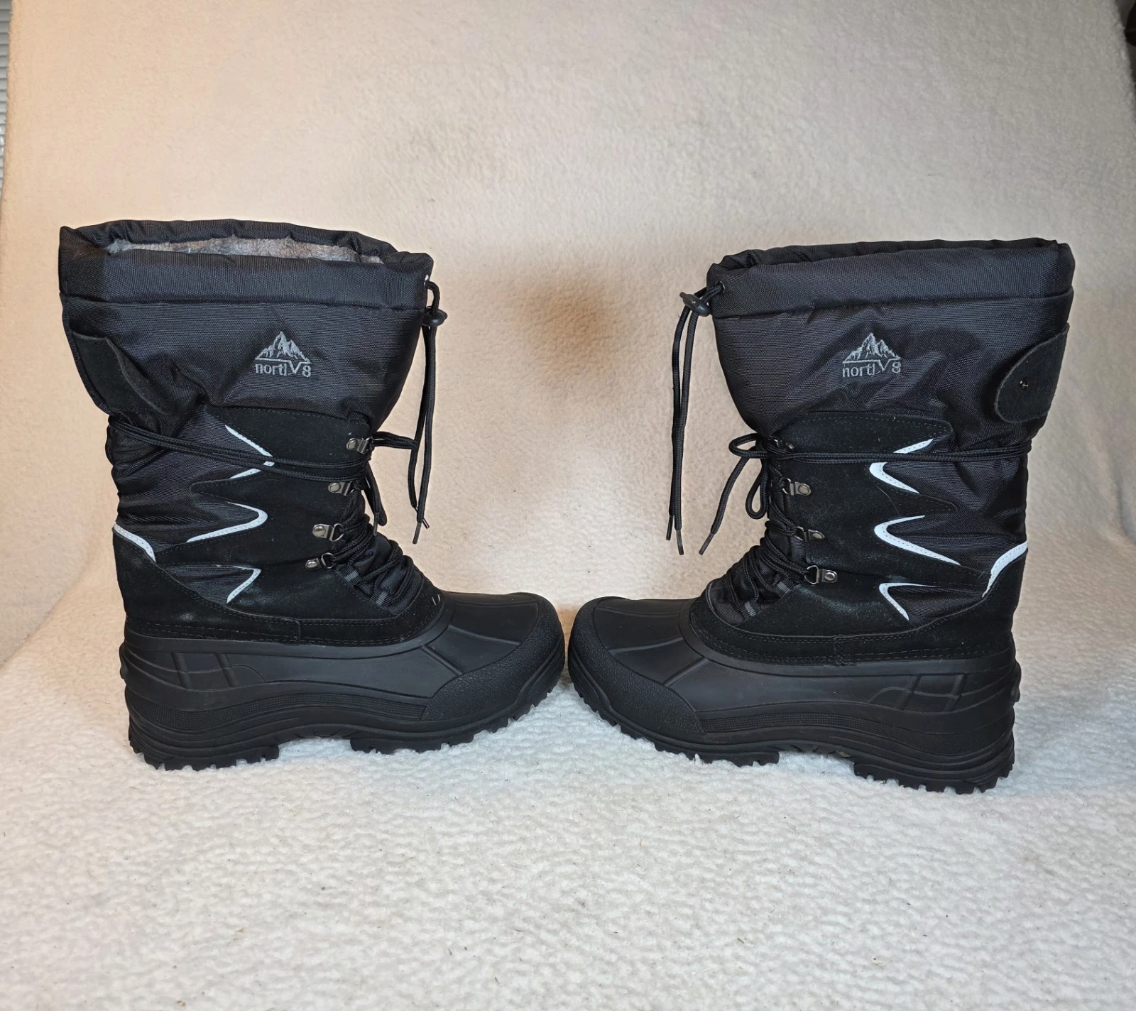 Aleader Men's Black Insulated Waterproof Winter Boots, Size 10