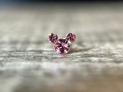 1pc Mouse Gem Nose Ring Stud Bone 20g Minnie Mickey Nostril Piercing Jewelry