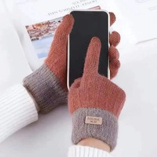 Men Women Thick Winter Touch Screen Gloves Warm Wool Knit Velvet Lined Gift US