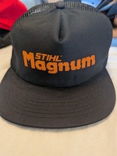 Vtg Stihl Magnum Trucker Hat Men Snapback USA Black T31