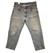 Levis 550 Jeans Mens 36x30 Blue Light Wash Relaxed Fit Tapered Leg Denim Zip Fly
