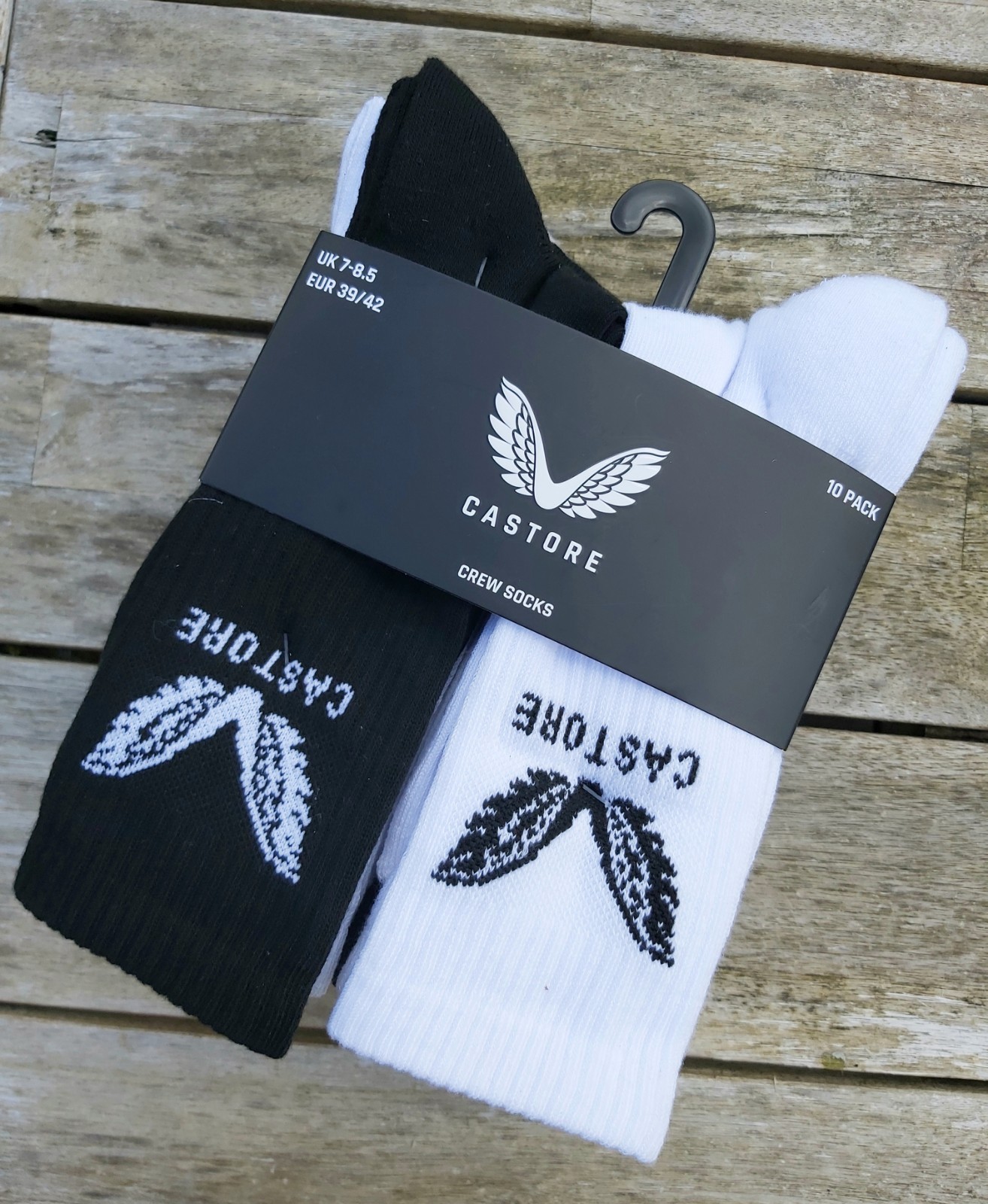 10 PAIRS ! Genuine CASTORE 1/2 Cushioned CREW SOCKS 7-8.5 39-42 White Grey Black