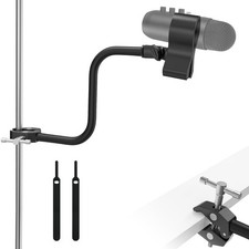 Gooseneck Microphone Stand with Clamp, Flexible 13'' Boom Arm Mic Mount for D...