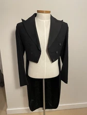 G2U 1930s Vintage English White Tie Tailcoat with Trousers 38 Long DAMAGE FRONT