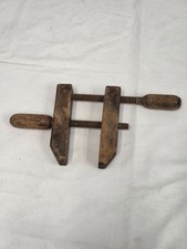 VTG Antique Primitive Wooden Parallel Screw Clamp Tool Vise Use Display 6"