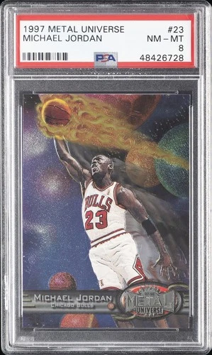 1997 METAL UNIVERSE #23 MICHAEL JORDAN PSA 8
