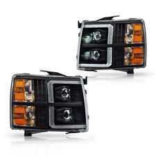 LED Tube Headlights for Silverado 1500 2007-2013 2500 3500 HD Driver Passenger