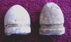(2) DUG CIVIL WAR FIRED .69 CALIBER FRENCH DRAGOON BULLETS (PORT HUDSON)