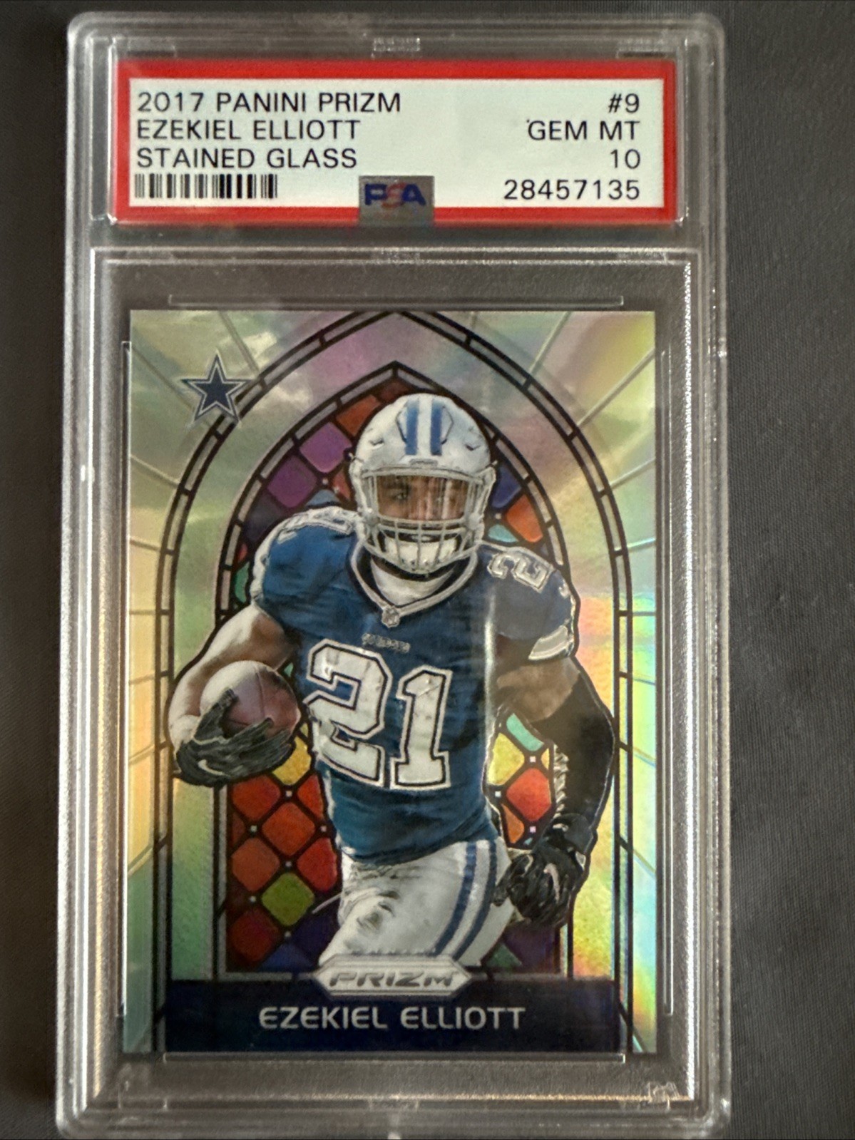 2017 Panini Prizm - Stained Glass Ezekiel Elliott #9 Silver Prizm