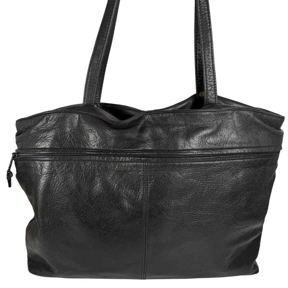 Bolso de Hombro Bolso de Mano Vintage ETIENNE AIGNER Cuero Negro Triple Compartimentos Defecto Foto 4 de 4