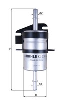 Mahle Kraftstofffilter KL 238 Leitungsfilter FüR Fiat Strada 600 Seicento Palio