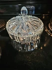 Vintage Anchor Hocking Old Cafe Clear Depression Glass Candy Dish and Lid 6 7/8"