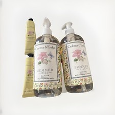 4pc Crabtree Evelyn SUMMER HILL Hand Wash 16.9oz ea hand therapy .9oz ea new