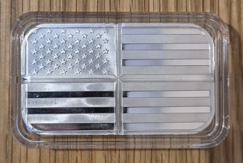 1oz Fine (.999) Silver Stars & Stripes Bar