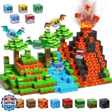 SKTMYY Magnetic Blocks-Volcano and Dinosaur Toys Magnetic Buildin