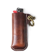 Leather Lighter Case Holder for BIC Standard Size Lighters Sleeve Cover Genui...