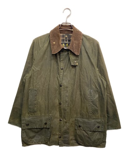 Vintage 1980s-1990'S Barbour Beaufort 3 Warrant Oiled Hunting Jacket, Made in England, C44, Men's Size L cotton navy blue type Vintage Second Hand