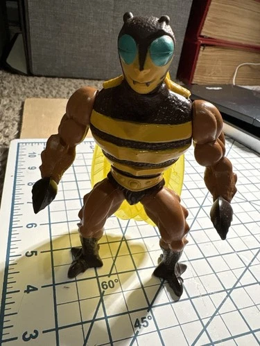 Vintage He-Man Buzz-Off Figure Mattel MOTU w Yellow Wings