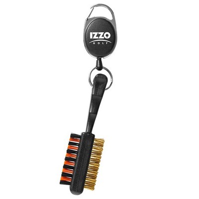 Izzo Golf Teleskop Clubrillen-Reiniger Doppelanschlag Pinsel Messing Borsten