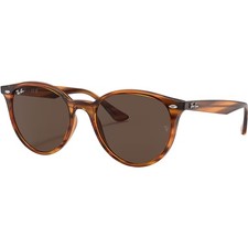 Ray-Ban Adult Rb4305 Polished Striped Red Havana/Dark Brown 53mm Sunglasses