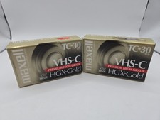 Maxell VHS-C TC-30 HGX-Gold Premium High Grade Video Tapes New Sealed Lot X2