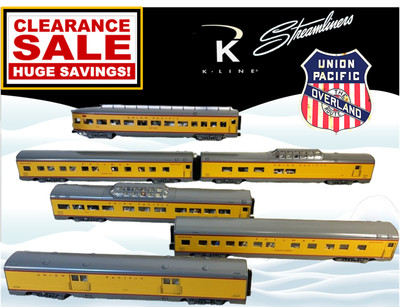 K LINE K4690 SERIES UNION PACIFIC 6 CAR ALUM PASSENGER CAR SET C8 LN WAS $ 1440