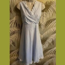 GAP Pale Blue and White Sleeveless Dress Sundress A-Line Summer Dress ~ Sz 4