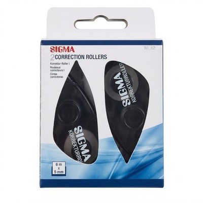 2 Pack Black Correction Tape Roller 6m x 5mm Tipex Mouse Office School