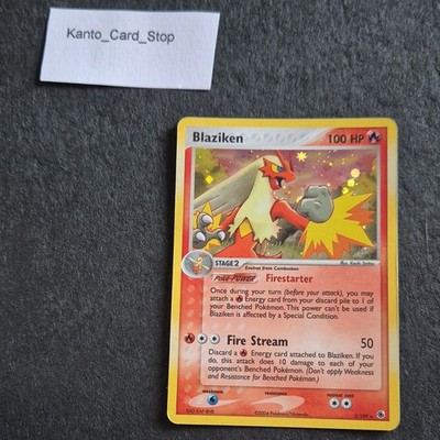 Pokémon Blaziken 3/109 Holo Rare LP/NM 100 PS Feuer EX Rubin & Saphir 2004