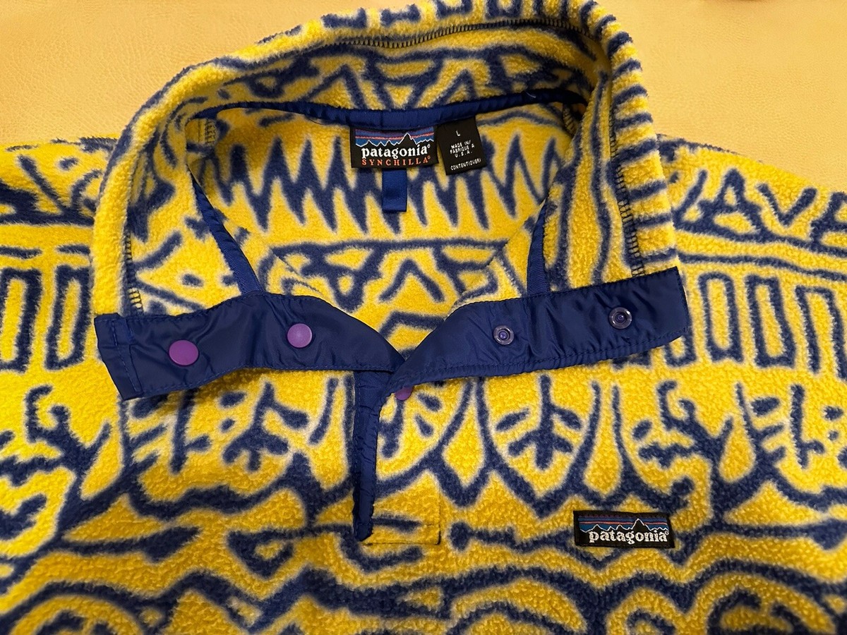 Patagonia Yellow Blue Switchback Synchilla | eBay