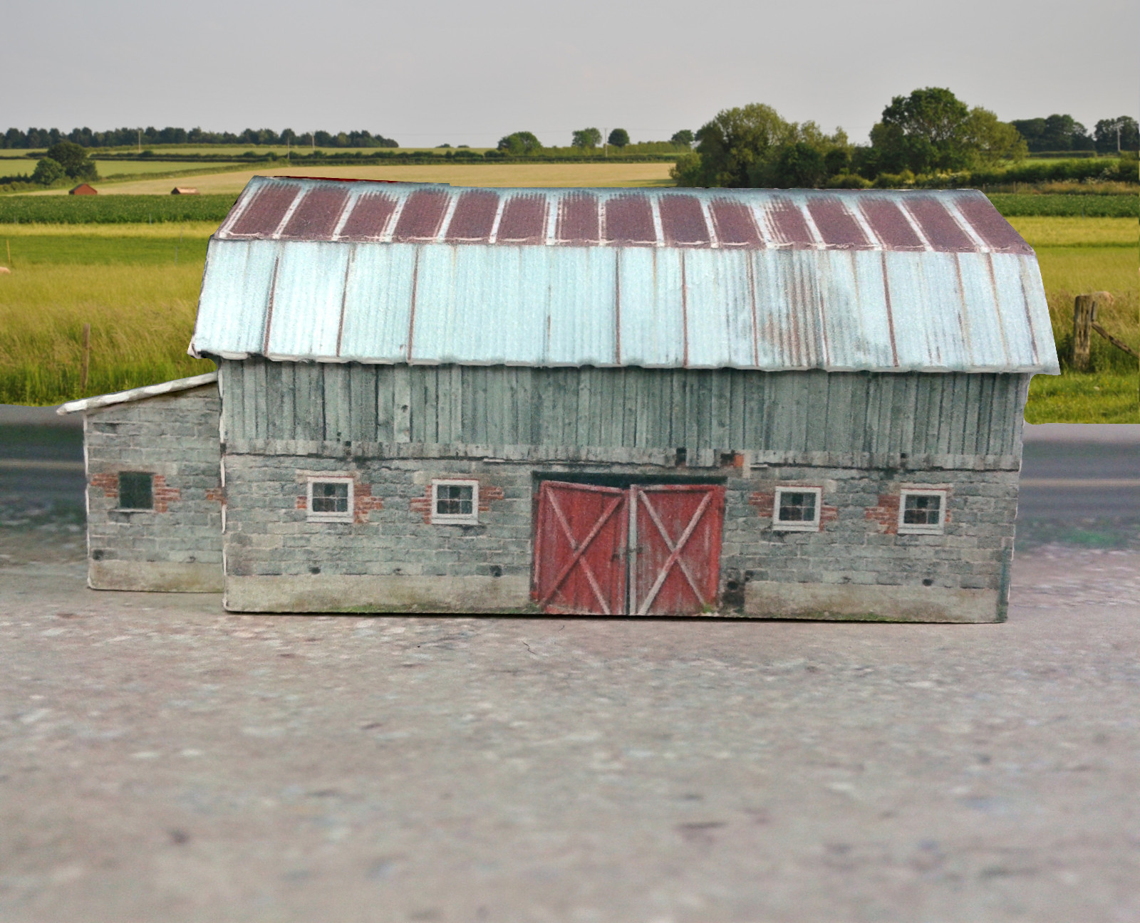 Z Scale Building Rustic 23' Tall Barn Cardstock Pre Cut Kit PAPER KIT