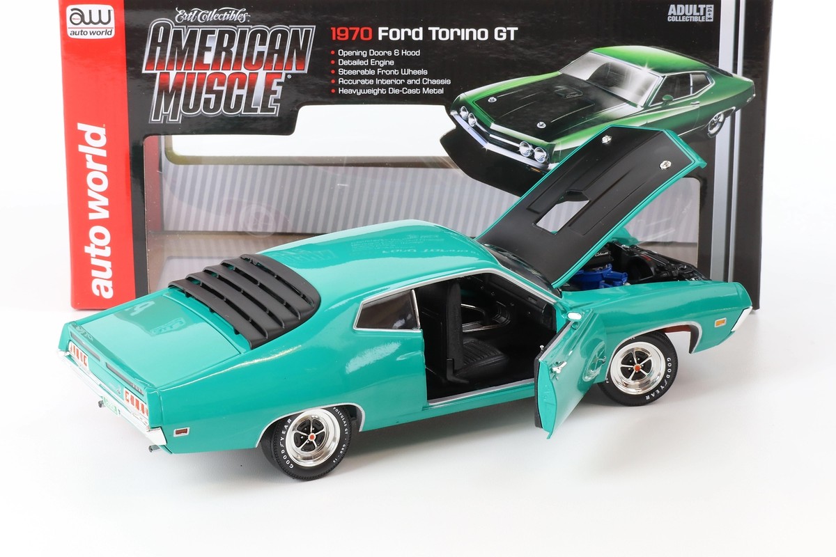 1:18 Auto World 1970 Ford Torino Cobra green/ black | eBay