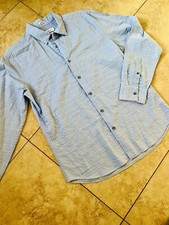 Men s Calvin Klein Slim Fit Blue Long Sleeve Shirt