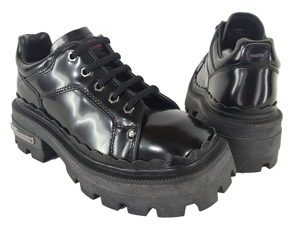 Eytys Detroit Oxfords 7.5 38 Womens Black Buffed Leather