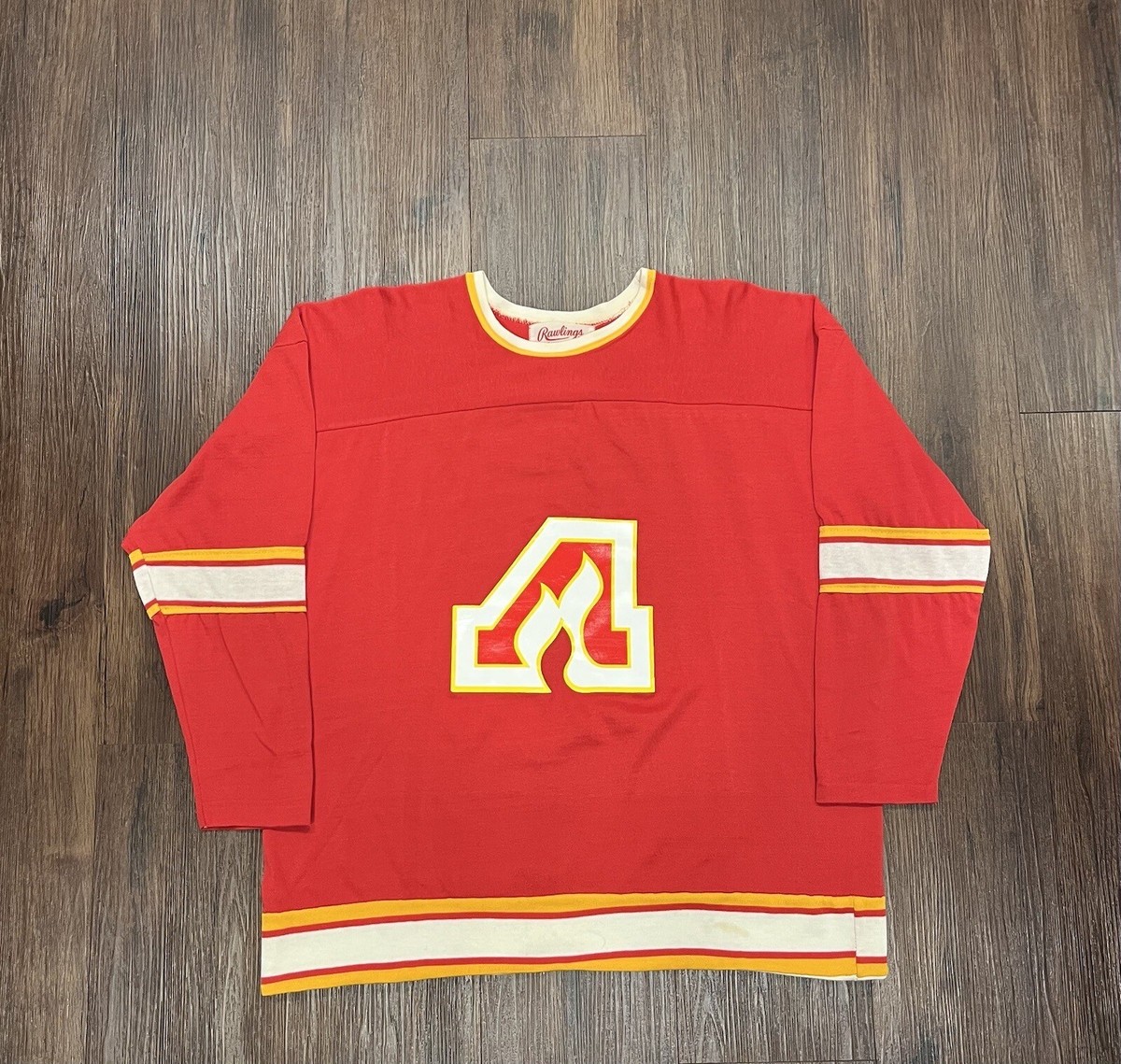 Vintage 70s Atlanta Flames Rawlings Durene NHL Hockey Jersey