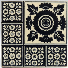 Victorian Fireplace Tile Gothic Revival Block Printed Minton Hollins & Co C1882