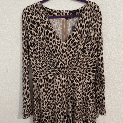NWT- Material Girl- leopard print a line fit and flare dress-Size xL | eBay