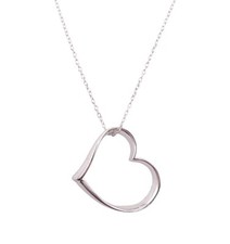 Sterling Silver Open Heart Pendant on Dainty Cable Chain Necklace 18" NWOT