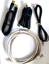 Combo of 4 different new cables: coaxial, telephone, Ethernet, USB