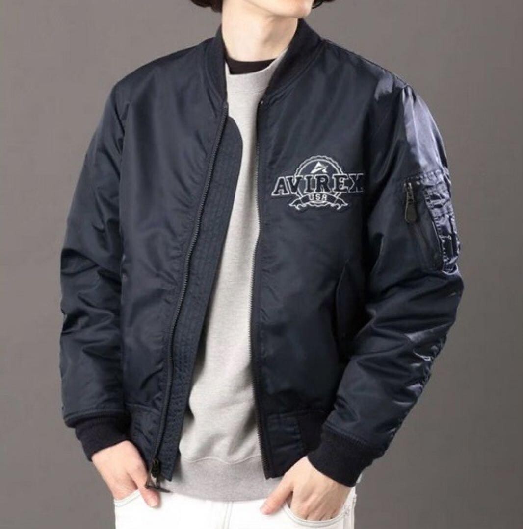 【AVIREX】TYPE - L-28 MA-1 JACKET AVIREX Type MA-1 flight jacket Navy Size L free shippping