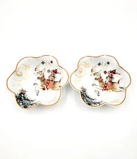 Williams Sonoma Twas the Night Before Christmas Nut Bowls Reindeer S/2 NEW