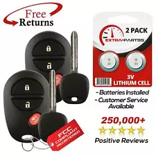 2 New Replacement Keyless Entry 3B Remote Car Fob + Key For Toyota GQ43VT20T