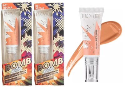 Lot of 2 FLOWER BEAUTY Blush Bomb Color Drops for Cheeks | Gel Cream BB1 NECTAR
