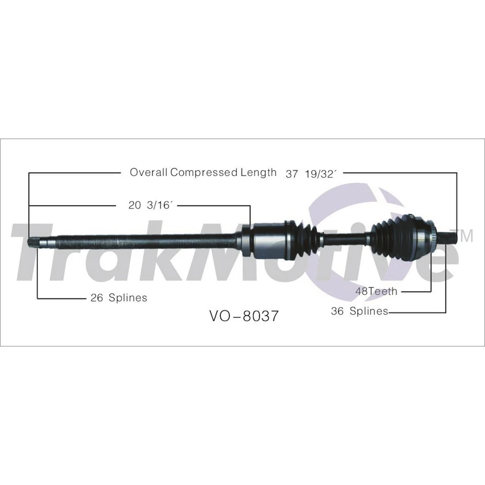 2X TrakMotive eje CV delantero izquierdo derecho eje articulado CV para Volvo C70 2001-2007 Foto 3 de 3
