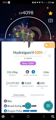 Shiny Hydreigon ( Maxed Out To Level 50 ) ( Two Charged Moves ) Pokemon Tr@de Go