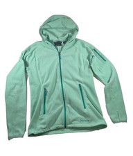 Marmot Womens Full Zip Hoodie Polartec M Mint Green Polyester 2014 Pockets