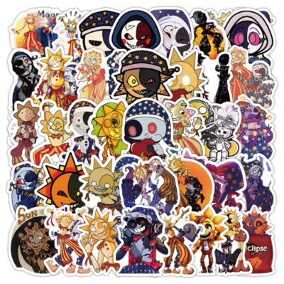 50pcs Sun and Moon / Sundrop Moondrop Five Nights Security Breach Stickers