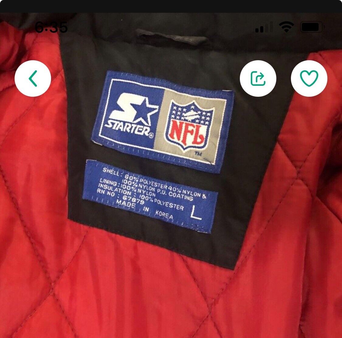 1990s Starter NFL Unique Red Skins Jacket - image 5