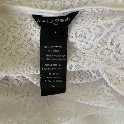 Mario Serrani Italy Large White Lace Dress-Tunic Beach Cover Up 3/4 Sleeve - Picture 8 of 9